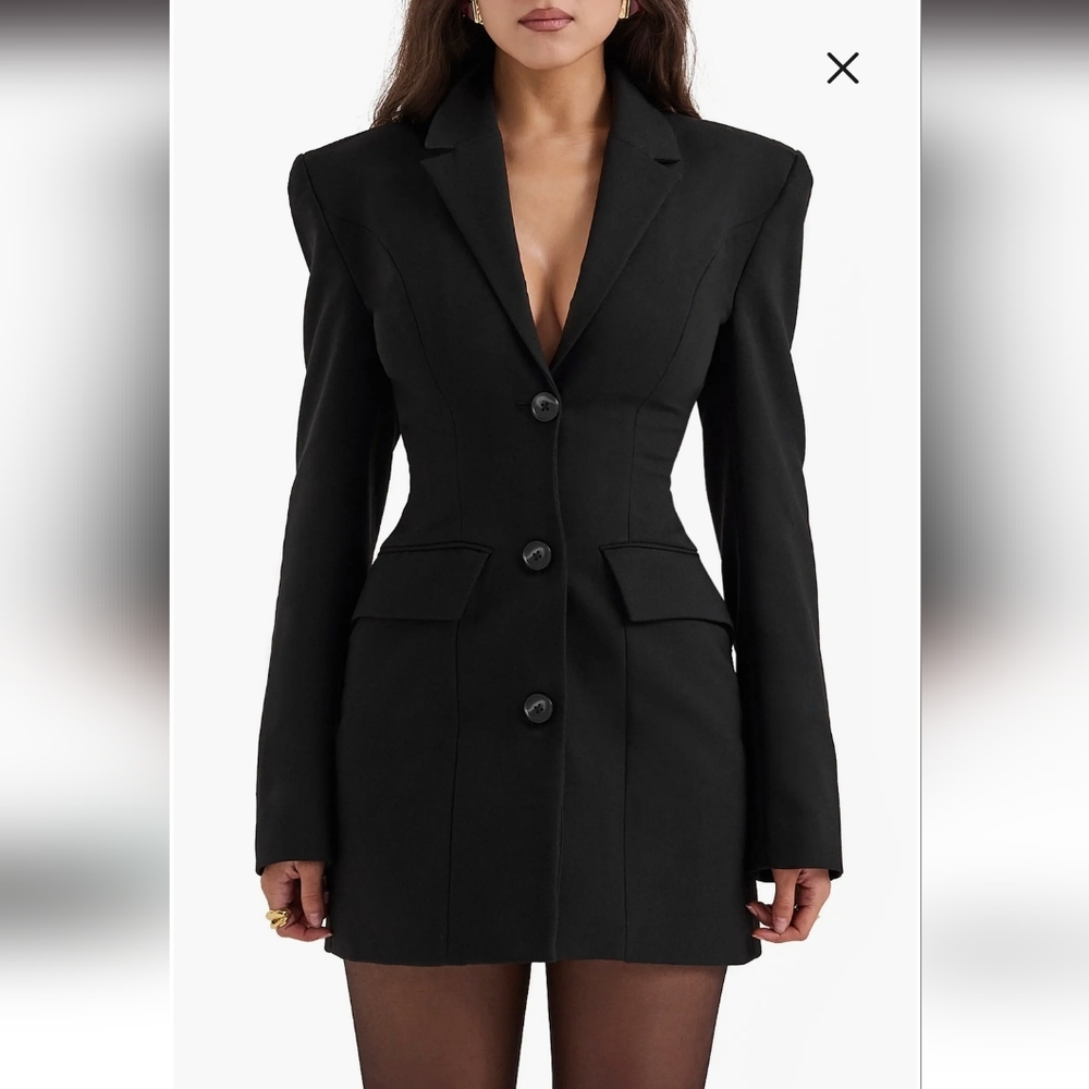 House Of CB Amia Black Blazer Dress